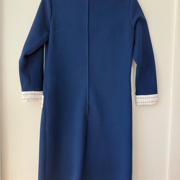 Julie Miller Vintage Chain Pocket Blue and White Vneck Dress 70’s - Picture 8 of 9